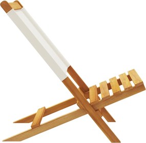 vidaXL Καρέκλες Κήπου 2τεμ. Κρεμ Λευκό Μασίφ Ακακία &amp; Ύφασμα