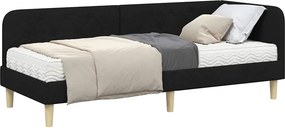 vidaXL Κρεβάτι Γωνίας Μαύρο 80 x 200 cm ύφασμα