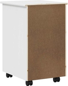 vidaXL Κινητό Ντουλάπι με τροχούς Λευκός 34 x 39 x 56 εκ Στερεό πεύκο