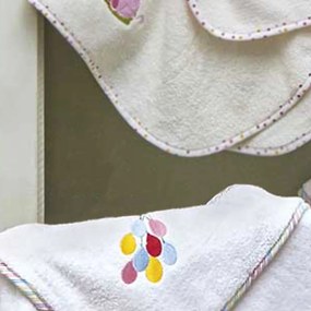 Βρεφικές Πετσέτες Σετ 2τμχ Kiku White - Beige Kentia Σετ Πετσέτες 75x75cm 100% Cotton