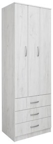 Wardrobe Fortuna F75 2-Door Λευκό Δρύς