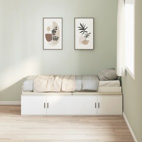 vidaXL Κρεβάτι αποθήκευσης  Λευκό 100x200 εκ.