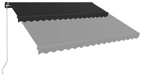 vidaXL Τέντα Συρόμενη Χειροκίνητη με LED Ανθρακί 450 x 300 εκ.