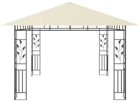 Κιόσκι με Σήτα και Φωτάκια LED Κρεμ 4 x 3 x 2,73 μ. - Κρεμ