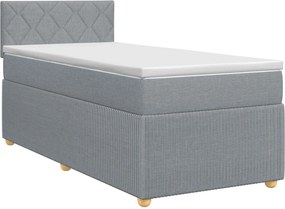 vidaXL Κρεβάτι box spring με στρώμα Ανοιχτό γκρι 100 x 200 cm Ύφασμα