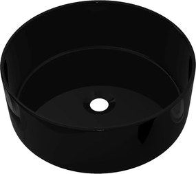 vidaXL Νιπτήρας Στρογγυλός Μαύρος 40 x 15 εκ. Κεραμικός