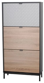 Παπουτσοθήκη Rombus Black Sonoma Με Pattern 60x23xH120cm 10-0015 Particle Board, Metal