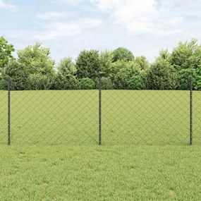 vidaXL Φράχτης με Στήλες. Γκρι 0.8 x 25 m Ατσάλι