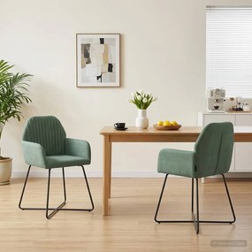 vidaXL Καρέκλες φαγητού 2 pcs Βελούδο Θαλασσί 55 x 50 x 84 εκ.
