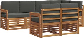 vidaXL Σαλονάκι Γωνιακού Καναπέ με μαξιλάρι 7 pcs Φυσικό και Ανθρακί
