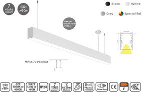 MP27.70P-423-S-3-O-OF-WH Linear Profile Lighting Ceiling 27.5x70mm 423cm HOMELIGHTING 77-23443