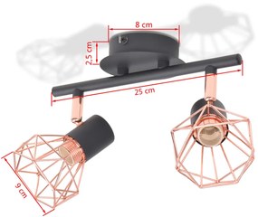 Φωτιστικό Σποτ Ράγα με 2 Λαμπτήρες LED Filament 8 W - Πολύχρωμο