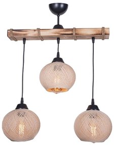 3-light ceiling light Fiona I E27 cream-natural 50x20x63cm 50x20x63 εκ.