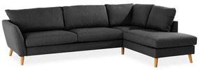 Γωνιακός Καναπές Scandinavian Choice P108, Σκούρο γκρι, Καφέ, 278x196x89cm, 150 kg, Πόδια: Ξύλο | Epipla1.gr