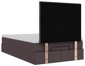 Οθωμανικό κρεβάτι με στρώμα Σκούρο καφέ 120x190 cm Ύφασμα 3313143