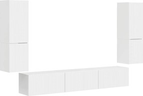vidaXL Σετ επίπλου τηλεόρασης 4 pcs Υψηλής γυαλάδας λευκό