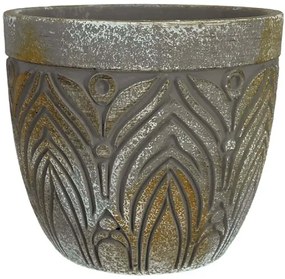 Κασπώ Ανάγλυφα Φυτά 06-20009 Φ16,5x16cm Brown Marhome Κεραμικό