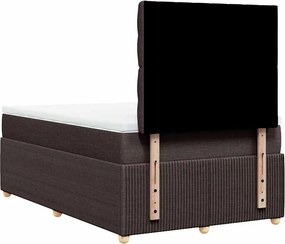 vidaXL Κρεβάτι Boxspring με Στρώμα Σκούρο Καφέ 120x200 εκ. Υφασμάτινο