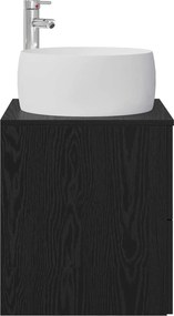 vidaXL Επιτοίχια Λεκάνη Έπιπλο Μαύρη Δρυς 49,5 x 44,5 x 80 cm
