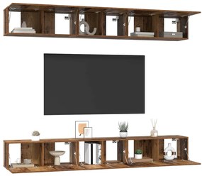 vidaXL Σετ επίπλου τηλεόρασης 6 pcs Παλαιό ξύλο 60 x 30 x 35 εκ