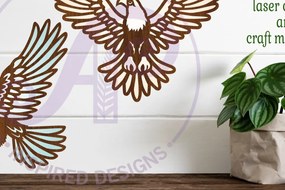 Intra απο ξύλο plywood Χρώμα wenge 3mm-4mm πάχος - Eagle Detailed cut out Wall Art Δίασταση 40x50 cm INTRAFABR-109998456