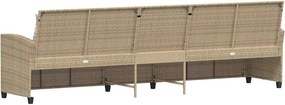 vidaXL Καναπές κήπου 5θέσιος με μαξιλάρια Μπεζ Poly Rattan