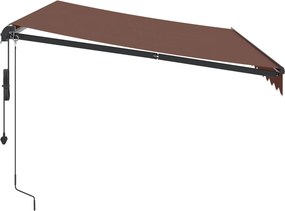 vidaXL Αναδιπλούμενη τέντα Καφέ 350 x 250 εκ Πολυεστέρας