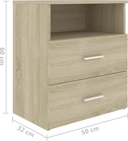 vidaXL Κομοδίνο Sonoma Δρυς 50 x 32 x 60 εκ.