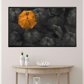 Πίνακας σε Plexiglass με Θέμα &#8220;Orange Umbrella&#8221; σε μαύρη ξύλινη Κορνίζα - 80cmx50cm