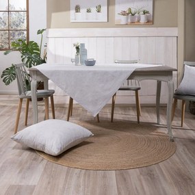 Τραπεζομάντηλο Oviedo 04 Light Grey Teoran 135Χ135 Βαμβάκι-Πολυέστερ