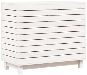 vidaXL Καλάθι Ρούχων Λευκό 88,5x44x76 εκ. από Μασίφ Ξύλο Πεύκου