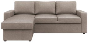 Καναπές Κρεβάτι Γωνιακός SOFIA Taupe 220x155x81cm - Ύφασμα - 14190014