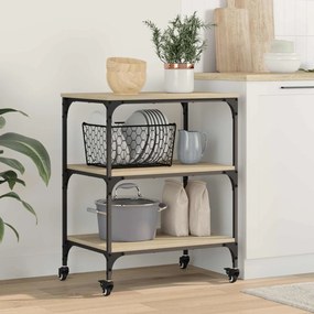 vidaXL Καρότσι Κουζίνας Δρύς Sonoma 60 x 41 x 76 εκ.