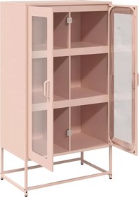 vidaXL Highboard Ροζ 68x39x123 cm Ατσάλι