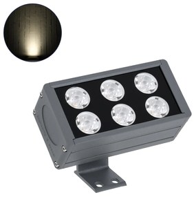 GloboStar FLOOD-DANY 90376 Προβολέας Wall Washer για Φωτισμό Κτιρίων LED 24W 2280lm 5° DC 24V Αδιάβροχο IP65 Μ16 x Π9.5 x Υ7.5cm Φυσικό Λευκό 4500K - Γκρι Ανθρακί - 3 Χρόνια Εγγύηση