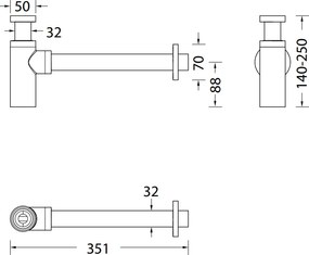 Eurorama R0262 Black Matt - Σιφώνι νιπτήρα