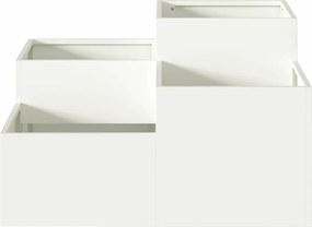 vidaXL Γλάστρα Κήπου Λευκό 100 x 100 x 48 εκ. Ατσάλι