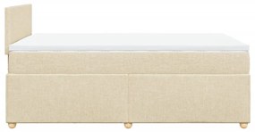 vidaXL Κρεβάτι Boxspring με Στρώμα Κρεμ 120x200 εκ. Υφασμάτινο