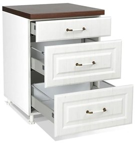 Floor Kitchen Cabinet RUSTIC D60 3F B with 3 Drawers White 60x55x82 εκ.