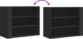 vidaXL Ντουλάπι Τοίχου Μαύρο 75x35x60 εκ. από Επεξεργασμένο Ξύλο
