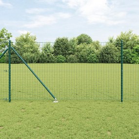 vidaXL Euro Fence με 13 Σπονδυλωτούς Πόλους 1x25 μ Γαλβανισμένο Χάλυβα Πράσινο