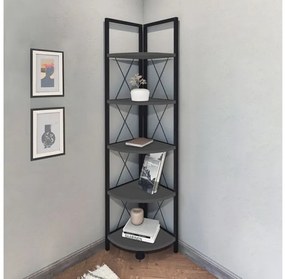 Βιβλιοθήκη γωνιακή Kelsie Megapap μαύρο - ανθρακί 33x33x162εκ. GP041-0041,2-GP041-0041,2-Ανθρακί GP041-0041,2