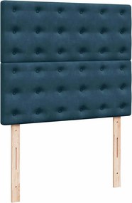 vidaXL Κρεβάτι Boxspring με Στρώμα Μπλε 120x200 εκ. Βελούδινο
