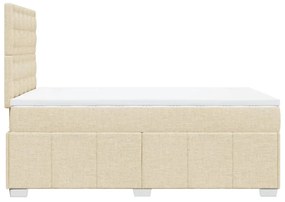 vidaXL Κρεβάτι Boxspring με Στρώμα Κρεμ 120x190 εκ. Υφασμάτινο