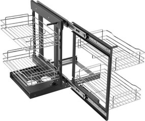 VEVOR 2 Tier Blind Corner Pull Out Organizer Chrome Kitchen Cabinet Basket