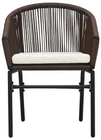 vidaXL Σετ Τραπεζαρίας Κήπου 7 Τεμαχίων Καφέ