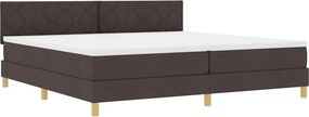 vidaXL LED Κρεβάτι με βάθρο Σκούρο Καφέ 200 x 200 cm ύφασμα
