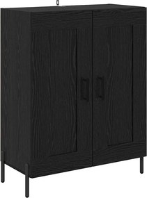 vidaXL Highboard Μαύρη δρυς 69,5 x 34 x 180 εκ. Επεξεργασμένο ξύλο