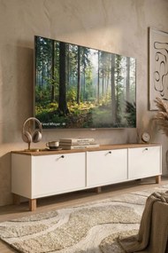 Έπιπλο Τηλεόρασης Λευκό / Δρυς ICLO 180x32x45.6