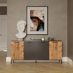 Μπουφές &quot;VIANA&quot; σε atlantic pine/ανθρακί χρώμα 160x40x72